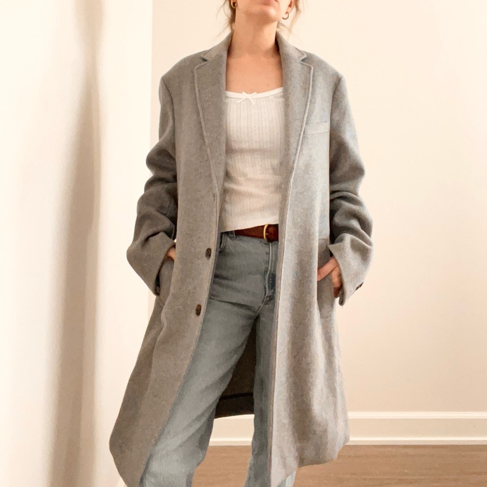 Tasso Elba Gray Wool Blend Coat